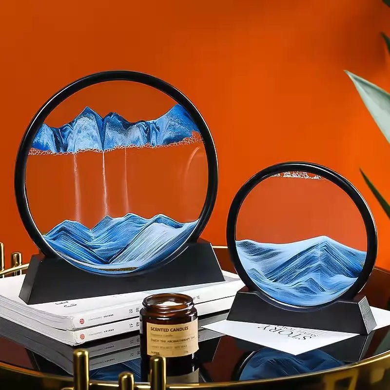 3D Mandscapeoving Sand Art Picture Round Glass Deep Sea S